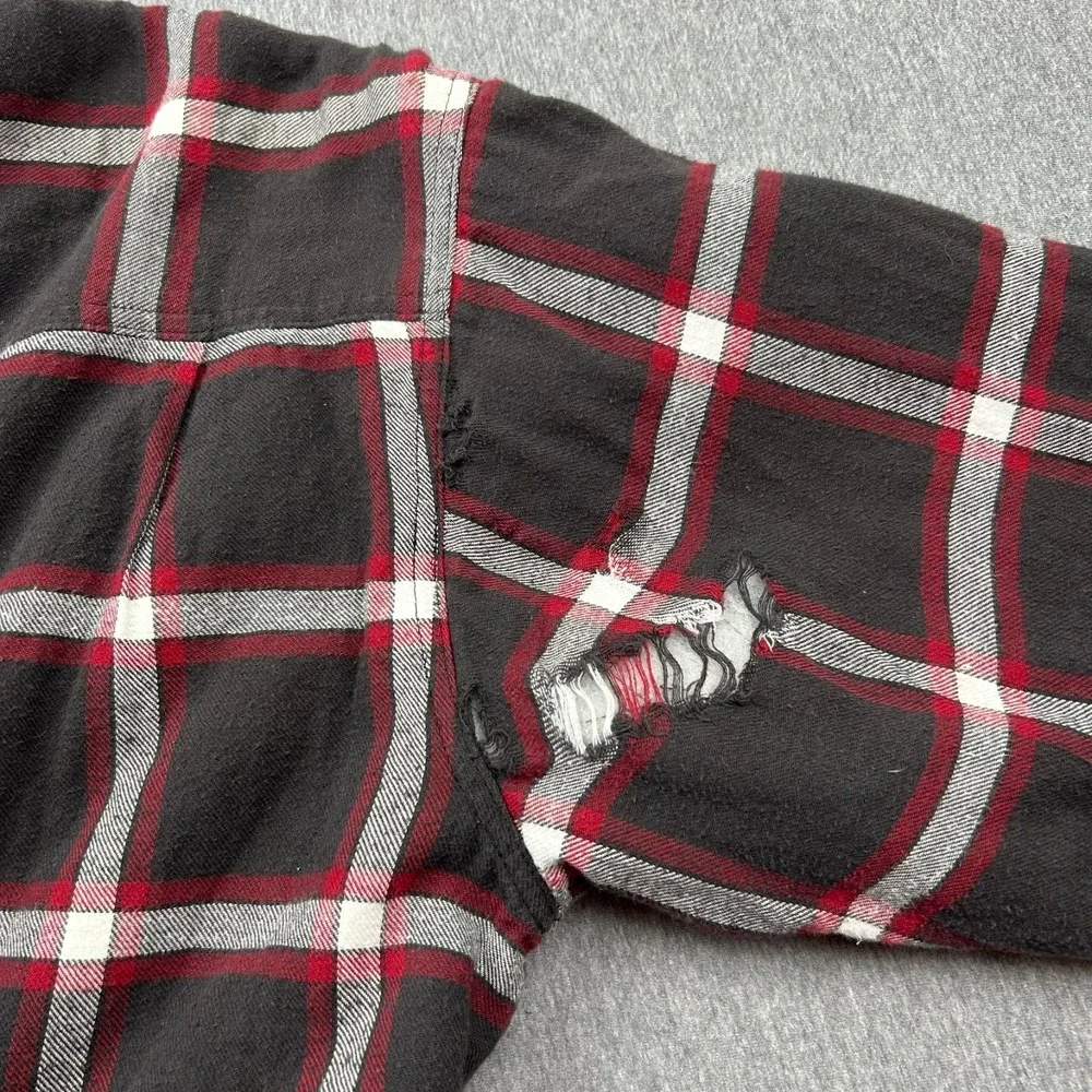 Wrangler Sherpa Lined Flannel Shacket Mens Large Brown Red Plaid Jacket Workwear